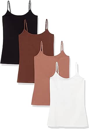 Amazon Essentials Women's Slim-Fit Camisole, Pack of 4