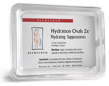Bezwecken – Hydration Ovals 2X – 16 Extra Strength Oval Suppositories – Same Trusted Formula, New Improved Shape – Professionally Formulated to Alleviate Vaginal Dryness in Menopausal Women