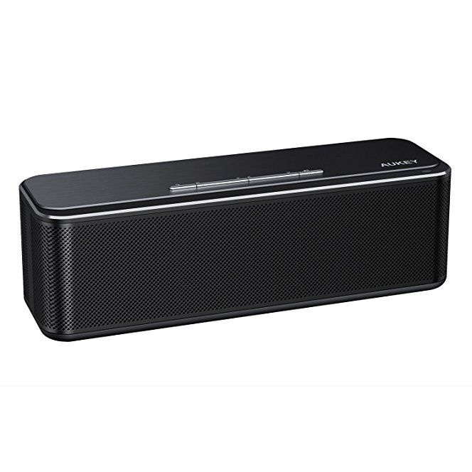 AUKEY Bluetooth Speaker CSR 4.0 with DSP Chip, 16W Dual Drivers and Passive Radiators, Enhanced Bass, Built-in 4000mAh Battery, Metal Wireless Speaker for Echo Dot, iPhone, iPad, Samsung, Android, etc