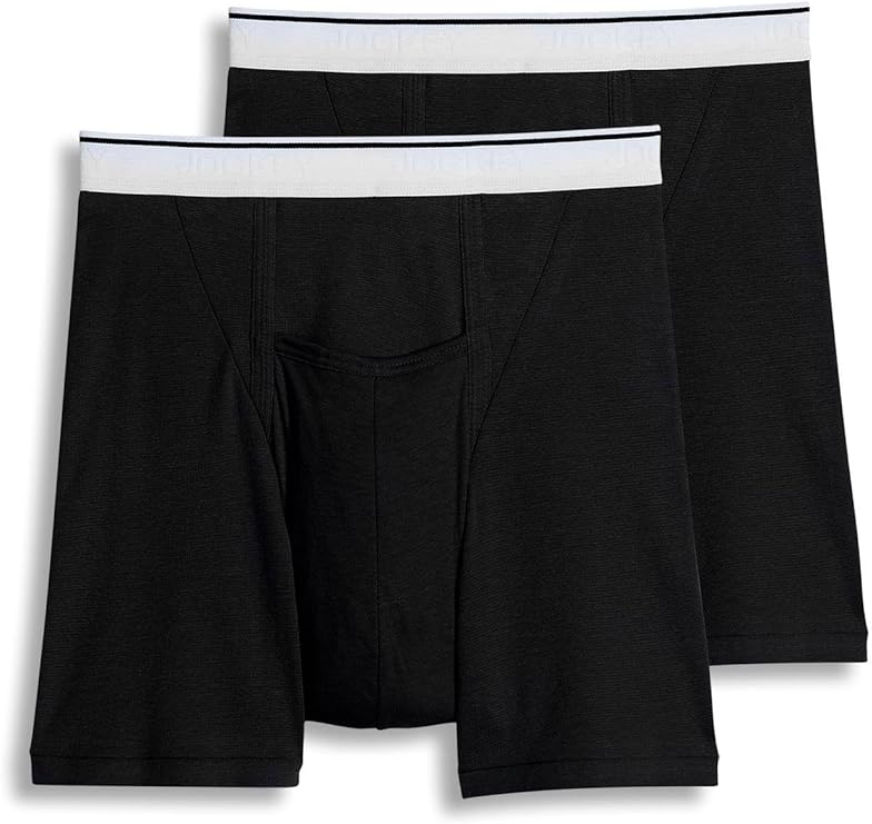 Jockey Men's Underwear Pouch Boxer Brief - 2 Pack, Black