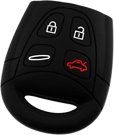 KeyGuardz Keyless Entry Remote Car Key Fob Outer Shell Cover Soft Rubber Protective Case for Saab 9-3 9.5 LTQSAAM433TX