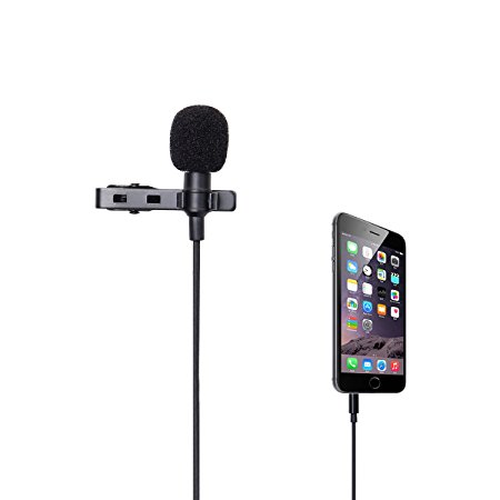 Microphones,Clip-On Microphone,LANMU portable Lavalier Lapel Microphone for iPhone/Samsung/Smartphone suitable for Audio Recording/Podcast/Interviews/Video Conference/Blogger/Live Singing