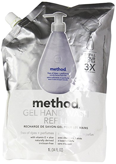 Method Gel Hand Wash Refill Pouch, Go Naked, 34 oz