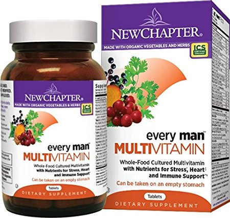 New Chapter Every Man, Men's Multivitamin Fermented with Probiotics   Selenium   B Vitamins   Vitamin D3   Organic Non-GMO Ingredients - 48 ct