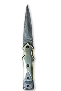 Perkin Knives - Custom Handmade Damascus Folding Knife - Beautiful Pocket Knife