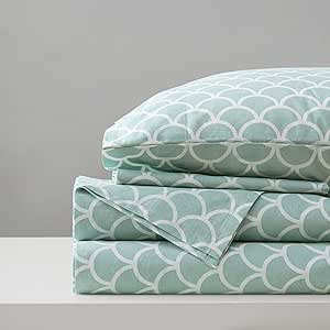 Comfort Spaces 100% Cotton Sheet Set Breathable, Lightweight, Soft with 14" Elastic Pocket Fits up to 16" Mattress, All Season Cozy Bedding, Matching Pillow Case, Full Scales 4 Piece