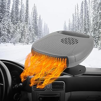 ROYADVE 120W Car Heater That Plugs Into Cigarette Lighter, Portable 12V Car Heater, Fast Defrost and Defogging