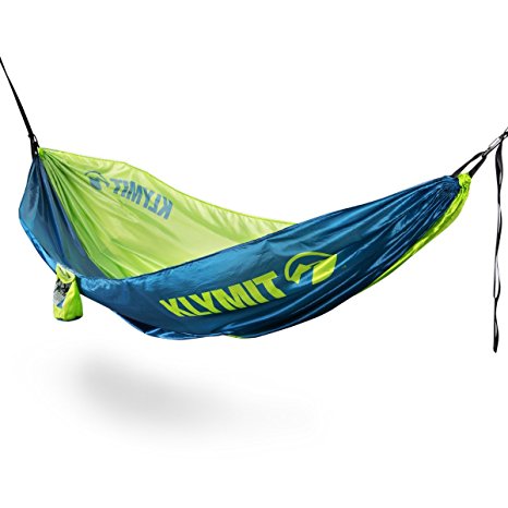 Klymit Traverse Double Hammock with Tree Straps (New for 2018), Blue/Green