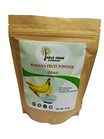 100% Pure Banana Fruit Powder, 16 oz, Eco-friendly pouch, Air tight & Resealable, NO Additives or Fillers