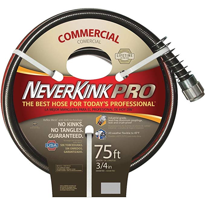Teknor Apex Never Kink Series Commercial Duty Pro Garden Hose (3/4-Inch by 75-Feet)