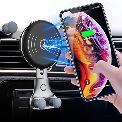 10W Wireless Car Charger, Wireless Fast Car Mount, Air Vent Phone Holder, 10W Compatible for Samsung Galaxy S9/S9 /S8/S8 /Note 8, 7.5W Compatible for iPhone Xs Max/Xs/XR/X/ 8/8 Plus