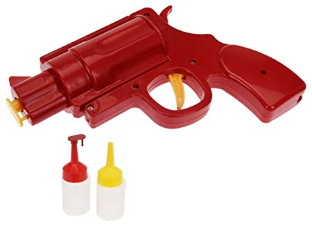 Mustard Condiment Dispenser Bottle - Red Condiment Gun