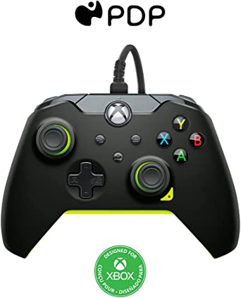 PDP Wired Controller Electric Black for Xbox Series X|S, Gamepad, Wired Video Game Controller, Gaming Controller, Xbox One, Officially Licensed - Xbox Series X