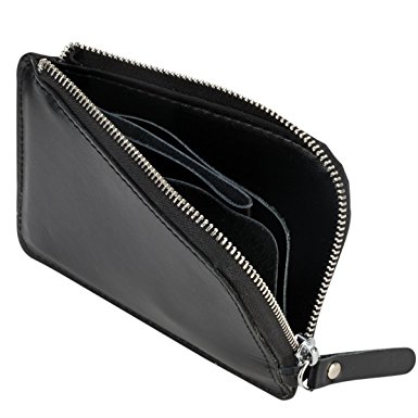 Coin Wallet, Mens RFID Blocking Leather Zipper Wallet Credit Card Holder Case