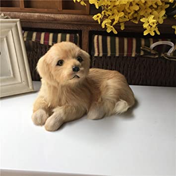 Simulation Animal Golden Retriever Stuffed Animals Soft Toy, Realistic Cute Plush Dog, Easter Home Ornament Simulation Toy Model Animal, Home Decoration Gifts