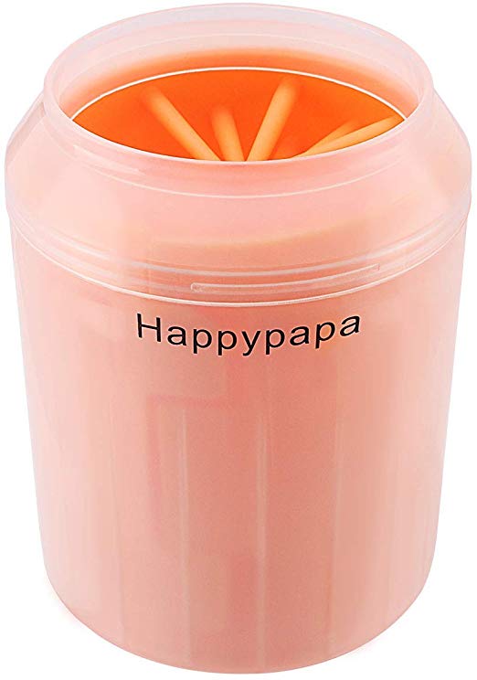 Happypapa Dog Paw Cleaner Portable Dog Foot Washer Cup Detachable Dirty Dog Paw Washer for Cat & Dog with Soft Silicone Brush