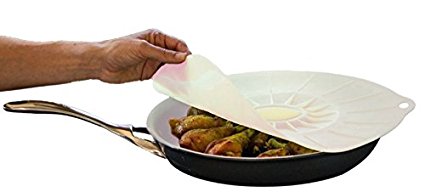 Bizanzzio Top On Extra Large Silicone Lid - 13.78" - Suction Lid for Cooking and Storing Food (Frosty White)
