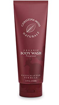 Body Wash - Body Soap - Made With Organic & Natural Ingredients - Body Cleanser For Women & Men - Soothing, Non Itch - Bath & Shower - No Harmful Chemicals - 8oz, Pomegranate - Christina Moss Naturals