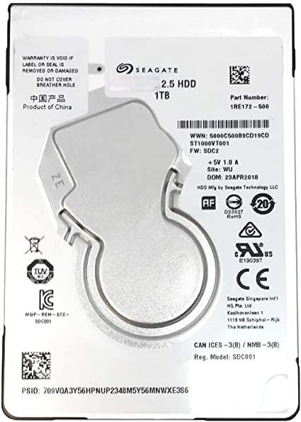 Seagate ST1000VT001 1TB (7mm) 5400RPM 128MB Cache SATA 6.0Gb/s 2.5" Internal Notebook Hard Drive