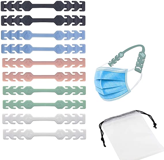 FINEST  10Pcs Mask Extender Strap, Colorful Anti-Tightening Ear Hook Mask, Adjustable Strap Holder Buckle to Release Your Ear, Relieve Pain for Family Members