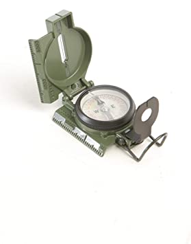 Cammenga Official US Military Phosphorescent Lensatic Compass, Olive Drab Accurate Waterproof Hand Held Compasses with Pouch for Hiking Camping Navigation Survival Backpacking Orienteering