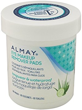 Almay Longwear & Waterproof Eye Makeup Remover Pads, 80 Count