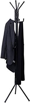 Mind Reader COATRACK11-BLK Hang'11 Hook Metal Coat, Jacket, Purse, Scarf Rack, Black