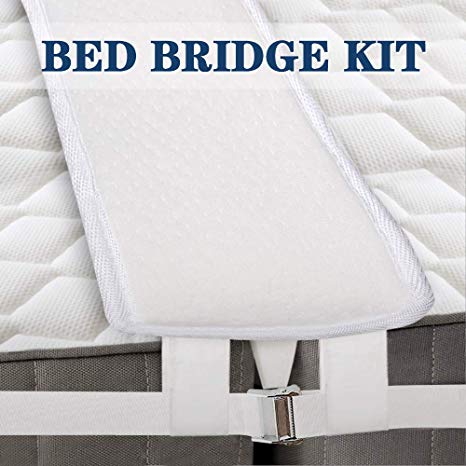SAYGOGO Bed Bridge Twin to King Converter Kit - Bed Bridge Twin XL to King - Memory Bed Gap Filler & Connector Strap & Storage Bag for Guests Stayovers & Family Gatherings