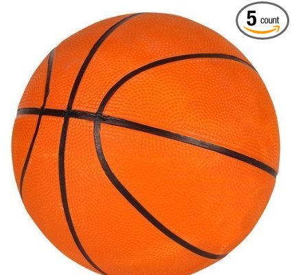 Mini Rubber 7" Basketballs 5-Pack by M & M Products Online