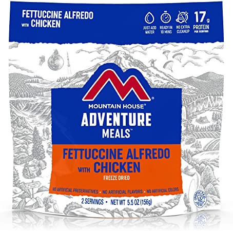 Mountain House Fettuccine Alfredo with Chicken | Freeze Dried Backpacking & Camping Food | Survival & Emergency Food