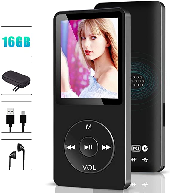 MP3 Player, MP3 Music Player,Build-in Speaker, Portable HiFi Music Player for Kids, with 1.8" Screen, Expandable up to 128GB, Ultra Slim Mp4 Mp3 Audio Players with FM Radio,Voice Recorder, Video