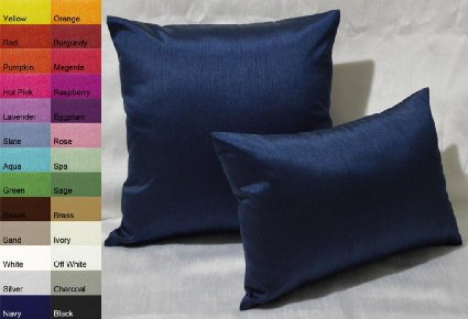 Creative Faux Silk Solid Euro Sham  Pillow Cover 26 by 26 - Navy