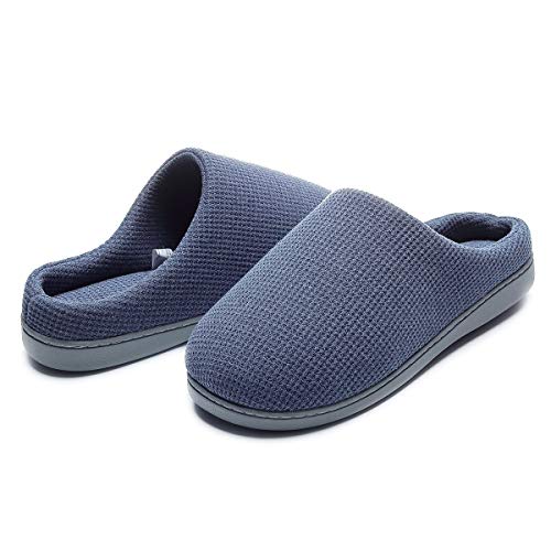 Men’s Slippers Memory Foam Anti Skid Cozy Plush Breathable Shoes Indoors Ultra Lightweight Soft Non-Skid Machine Washable