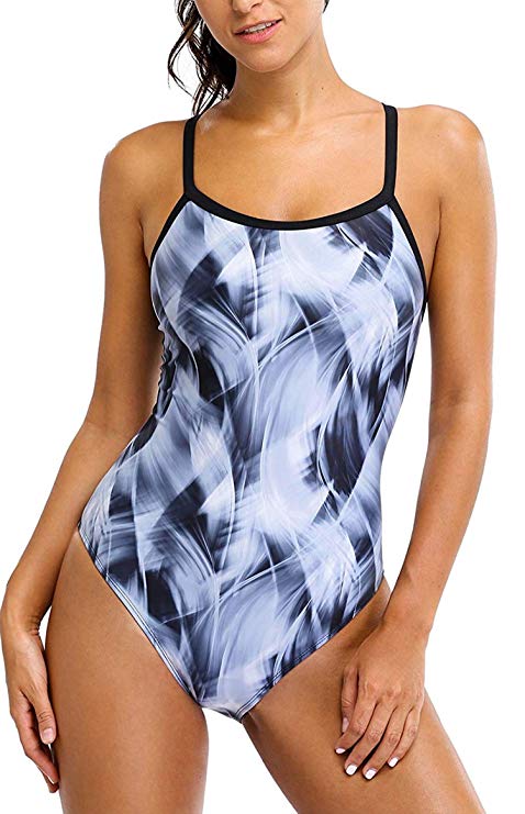 ATTRACO Women's Athletic Swimsuit Training Spaghetti Strap One Piece Swimsuit Swimwear Bathing Suit