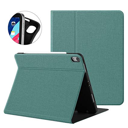 Ayotu Lightweight Case for iPad Pro 11'' 2018 - [Support Apple Pencil Pair & Charging],Book Cover Design,Multi-Angle Viewing Stand,Auto Sleep/Wake,Soft TPU Back Cover for iPad Pro 11 Inch,Mint Green