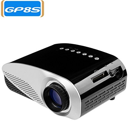 Simplebeam Mini LED Projector GP8S 480X320 120 Lumens Private Home Theater Support 1080p via HDMI VGA AV USB Port Video Music Movie Indoor Using