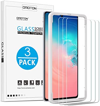 OMOTON [3 Pack] Screen Protector for Samsung Galaxy S10 Lite / A91 - Tempered Glass/Alignment Frame/Anti Scratch Screen Protector for Samsung Galaxy S10 Lite / A91