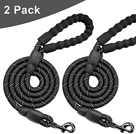 BARKBAY Dog leashes for Large Dogs Rope Leash Heavy Duty Dog Leash with Comfortable Padded Handle and Highly Reflective Threads 5 FT for Small Medium Large Dogs