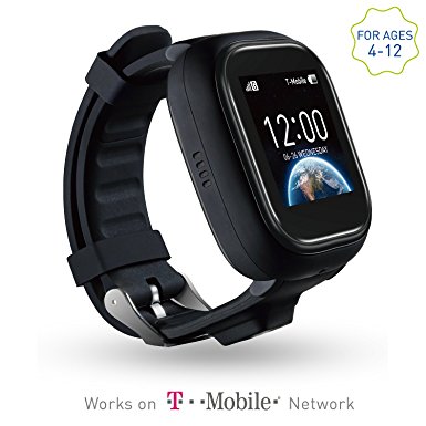 NEW VERSION TickTalk 1.0S Touch Screen Kids Wearable tracker wrist Phone w/ GPS locator, Controlled by Apple and Android phone APP Including 1 FREE MONTH w/ T-MOBILE NETWORK! (black)