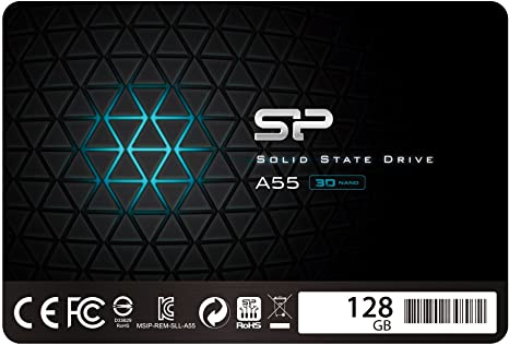 Silicon Power SSD 128GB 3D NAND A55 SLC Cache Performance Boost 2.5 inch SATA III 7mm (0.28") Internal Solid State Drive