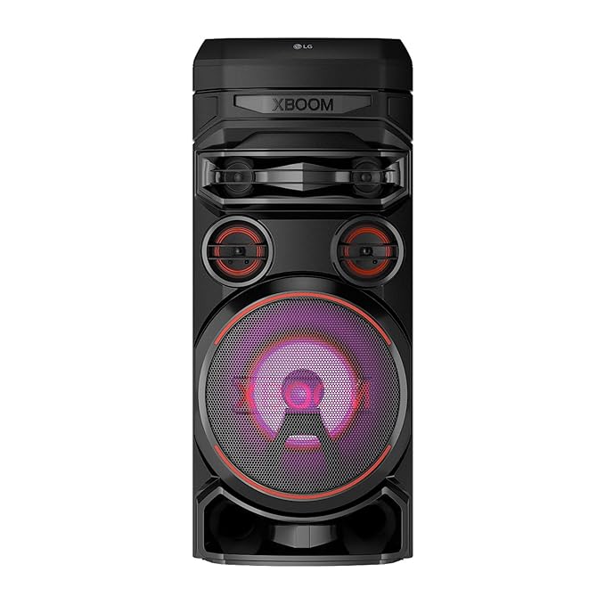 LG XBOOM RNC7 Party Speaker, Multi Color Lighting, Karaoke Feature, 1 Mic   1 Guitar Input, Wireless Party Link, USB, Bluetooth Connection, XBOOM App