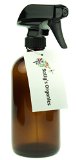 Empty Amber Glass Spray Bottle - Large 16 oz Refillable Container is Great for Essential Oils Cleaning Products Homemade Cleaners Aromatherapy Organic Beauty Treatments or Cooking in the Kitchen - Durable Black Trigger Sprayer w Mist and Stream Nozzle Settings