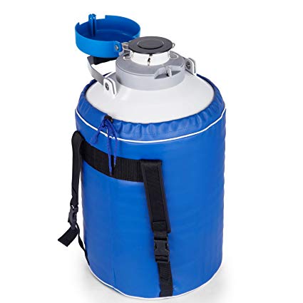 BestEquip Liquid Nitrogen Container 6L Liquid Nitrogen Storage Tank Static Cryogenic Container with 6 Canisters
