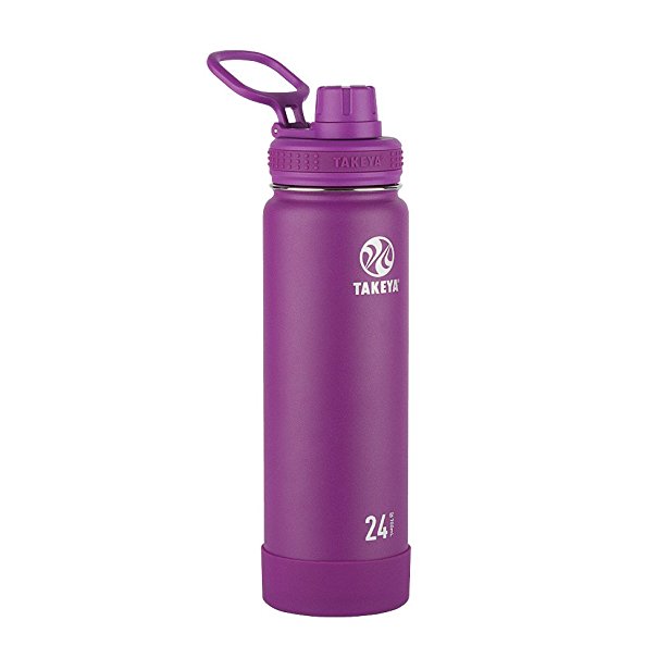 Takeya Actives Insulated Stainless Water Bottle with Insulated Spout Lid, 24oz, Violet