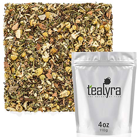 Tealyra - Rest and Digest - Calming Chamomile - Fennel - Anise - Peppermint - Herbal Tea Loose Leaf Tea - Relaxing and Digestive Tea - Caffeine-Free - All Natural - 110g (4-ounce)