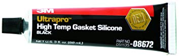 3M 08672 Ultrapro Black High Temp Silicone Gasket Tube - 3 oz.