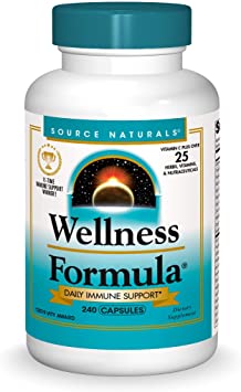 Source Naturals Wellness Formula Bio-Aligned Vitamins & Herbal Defense For Immune System Support - Dietary Supplement & Immunity Booster - 240 Capsules