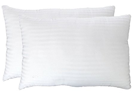 Deluxe Queen Pillows 2 Pack - Hypoallergenic, Plush Down Alternative Bed Pillow - Super Soft Poly Fiber with 100% Cotton Dobby Cover - Proudly Crafted in USA - (Premium Value Pack)