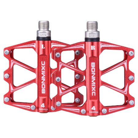 Bonmixc Mountain Bike Pedals 9/16" Cycling Four Pcs Sealed Bearing Pedals