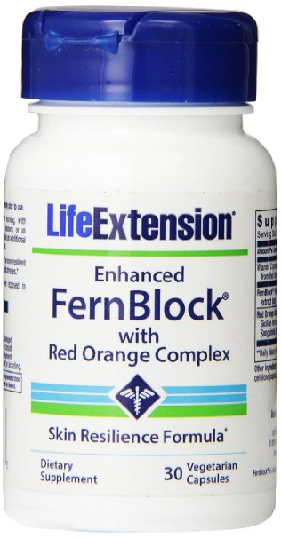 Life Extension Fernblock with Red Orange Complex 30 Vegetarian Capsules